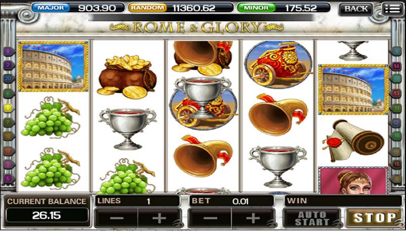 Rome and Glory slot game gamble feature