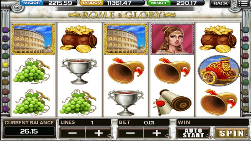 Rome and Glory slot game colosseum bonus