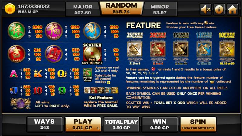 image of the 5 KOI LEGENDS slot game