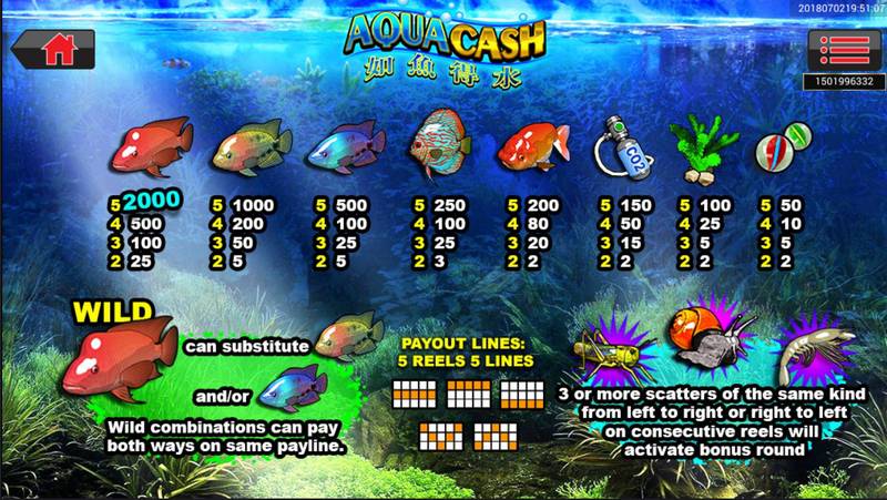 Aqua Cash game reels