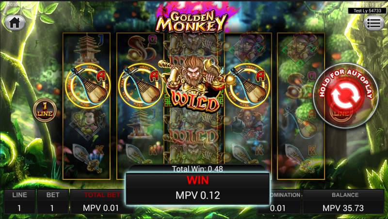 Sticky wilds in Golden Monkey slot game