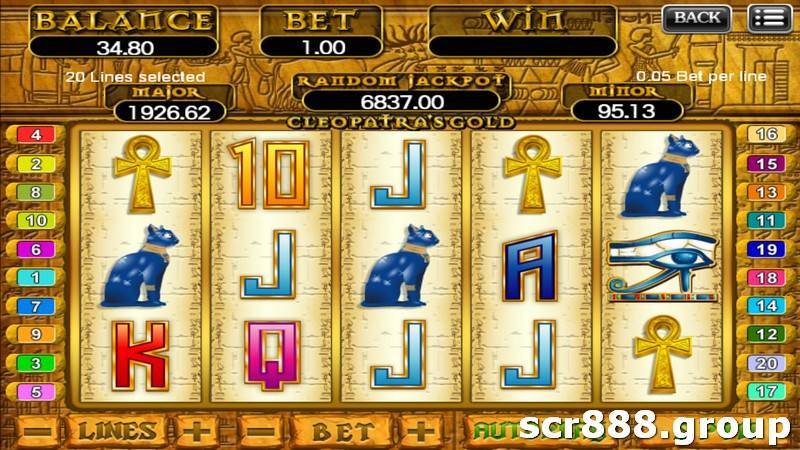 Win big with Cleopatra's magical powers in SCR888's slot game