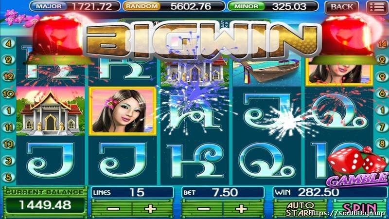 Thai Paradise slot game on SCR888's 918 Kiss